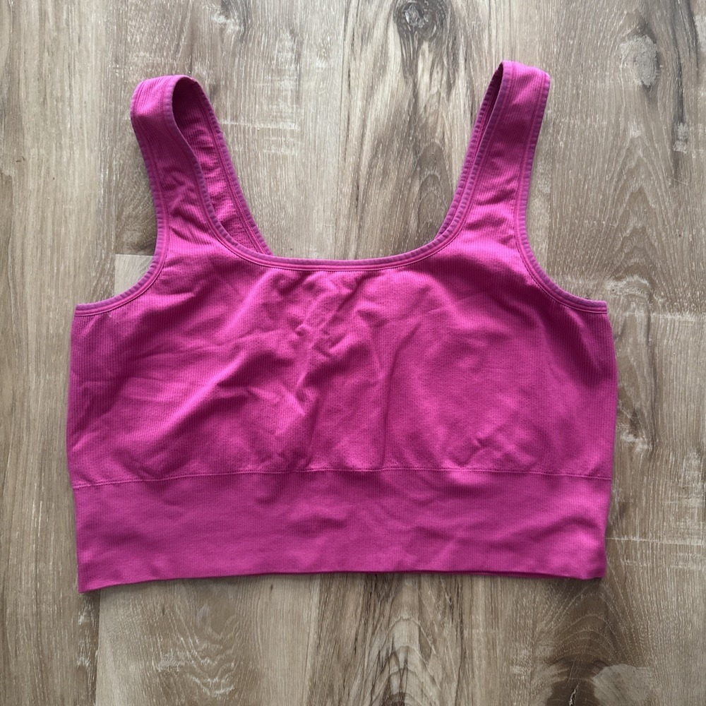 Athleta Crop Tank/sport Bra Fushia Size 1x